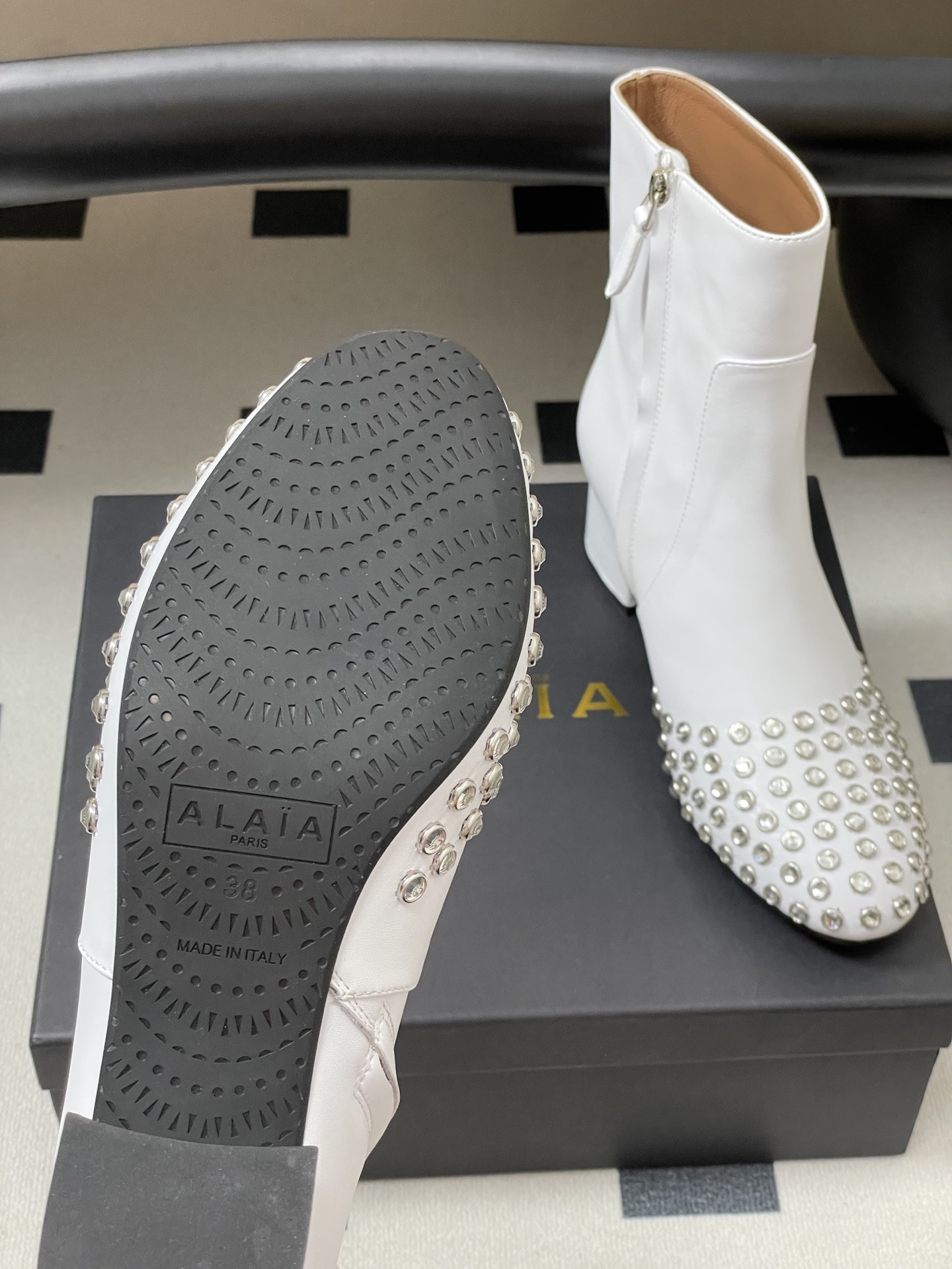 UA Alaia Crystal Diamond Boots 5.5cm Heel(Customized Size 7-10 days production time)