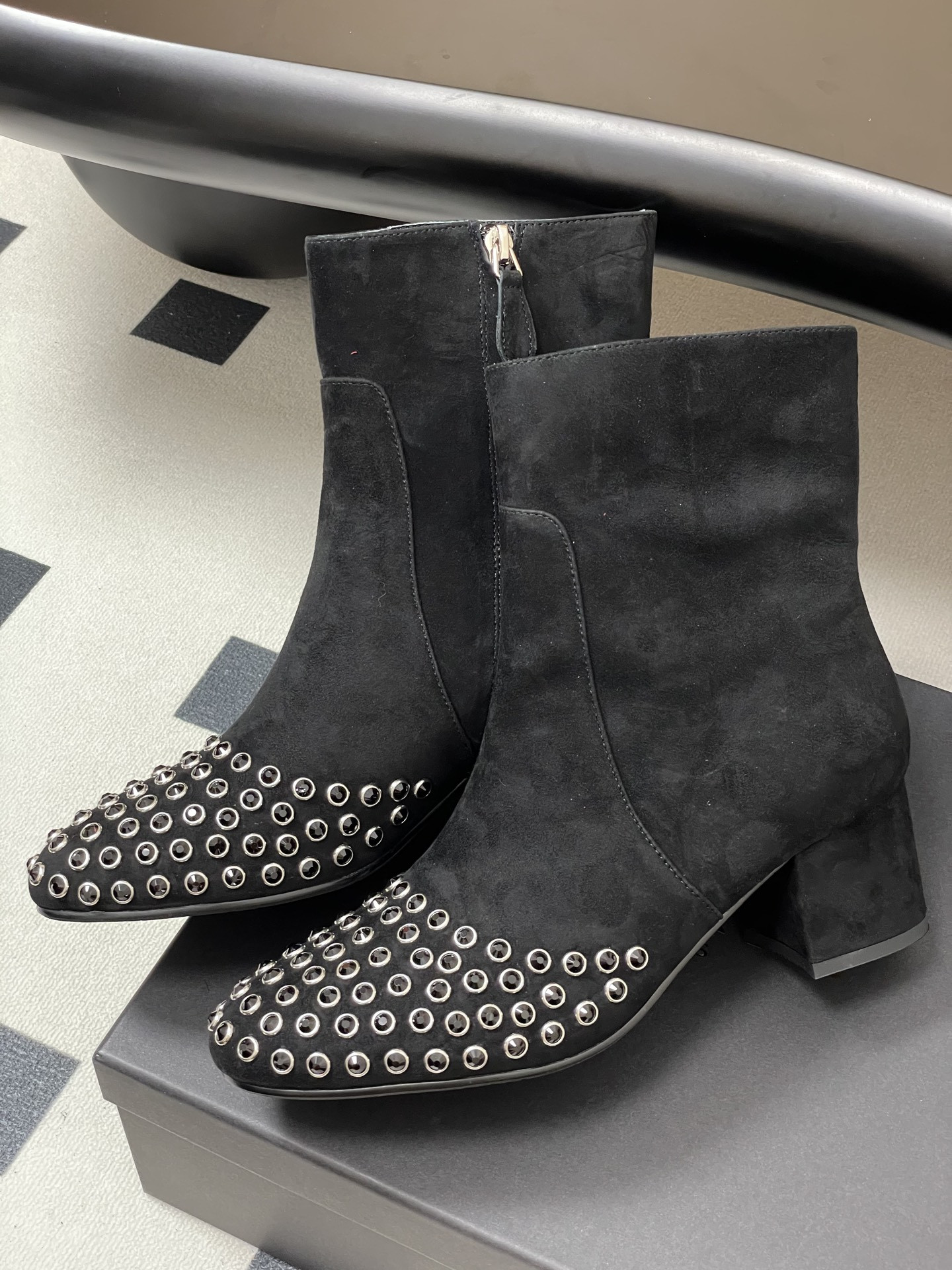 UA Alaia Crystal Diamond Boots 5.5cm Heel(Customized Size 7-10 days production time)