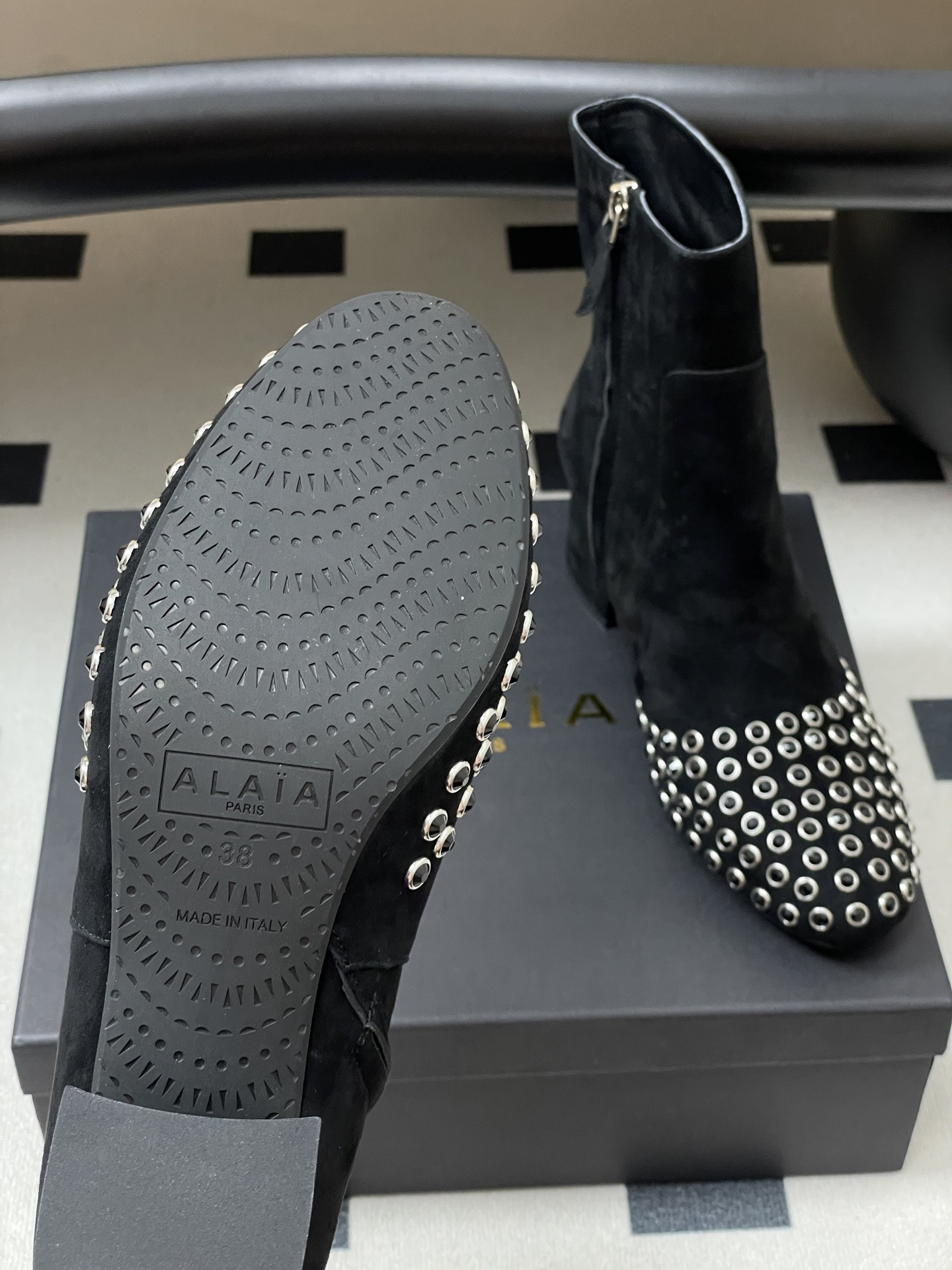 UA Alaia Crystal Diamond Boots 5.5cm Heel(Customized Size 7-10 days production time)