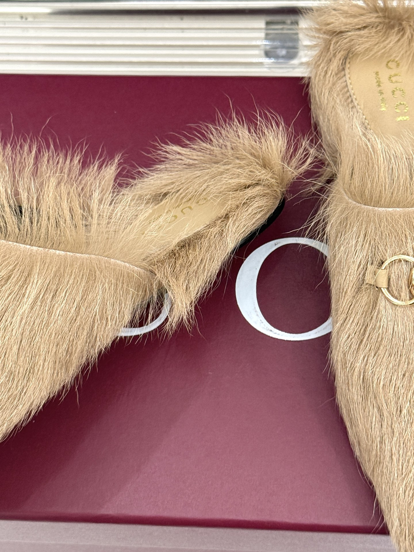 UA G*u*i Horsebit Hair Mule