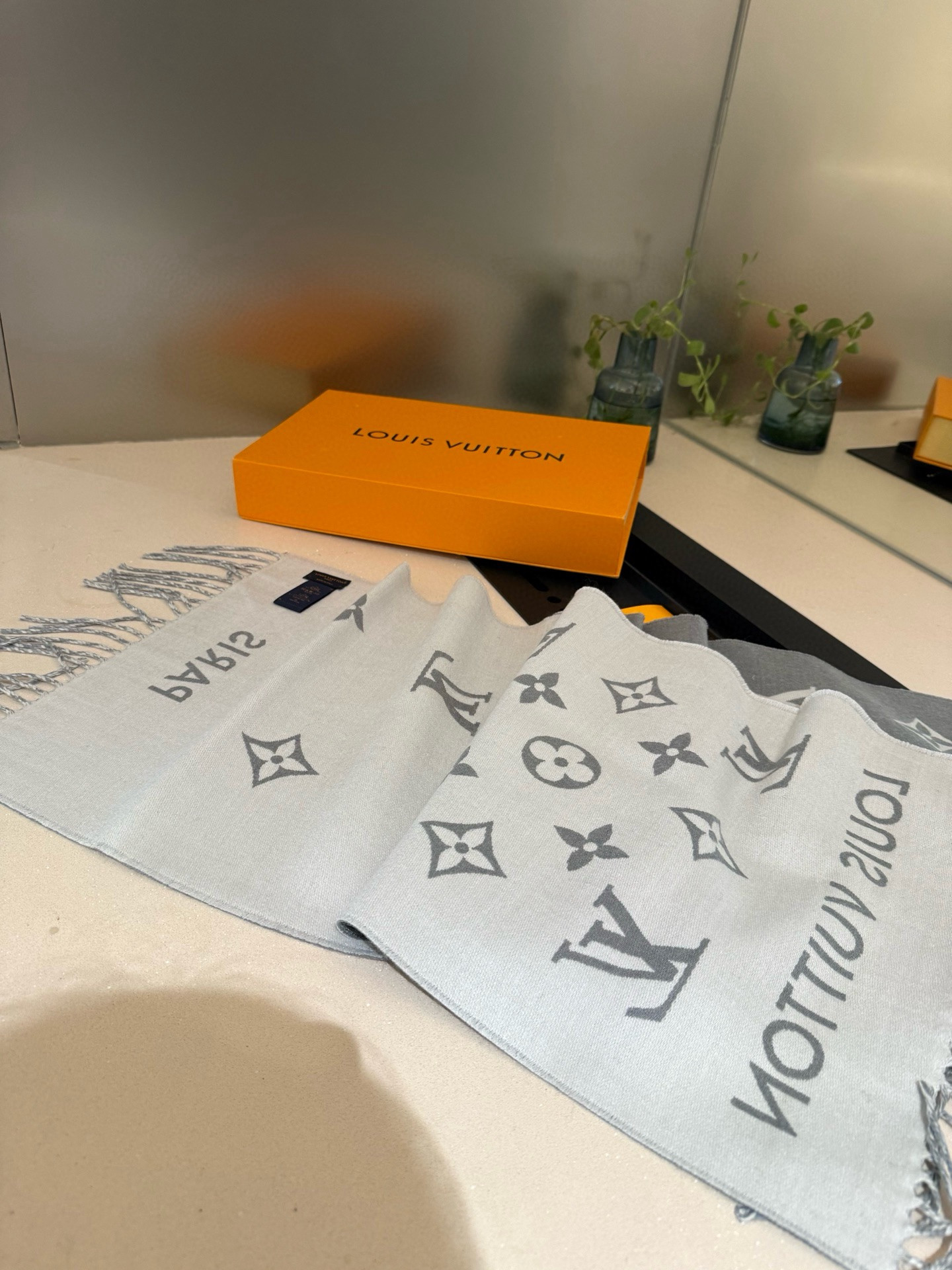 l0*is V*t0n monogram scarf 35x185cm