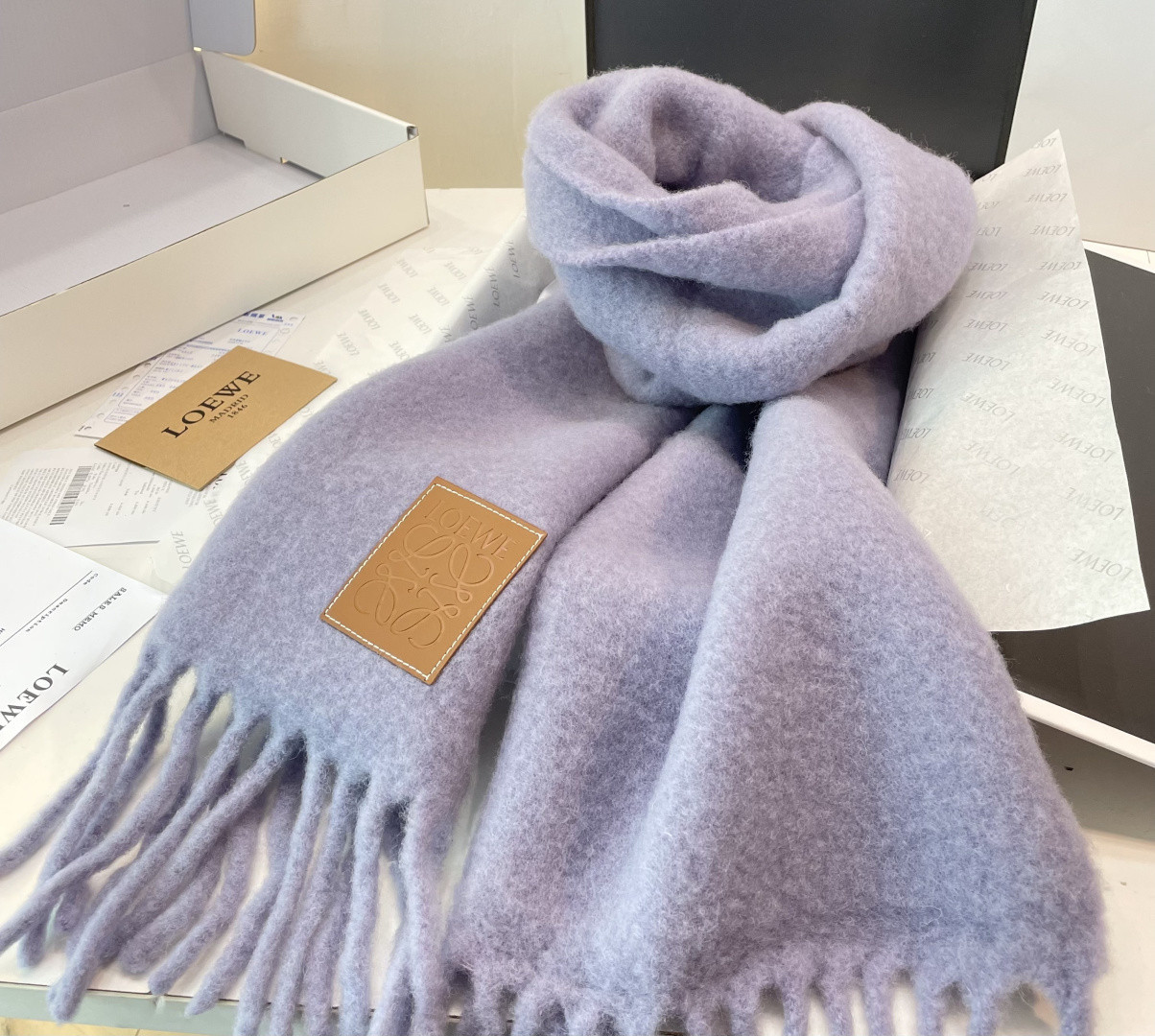 L0ew* mohair scarf 40x185cm