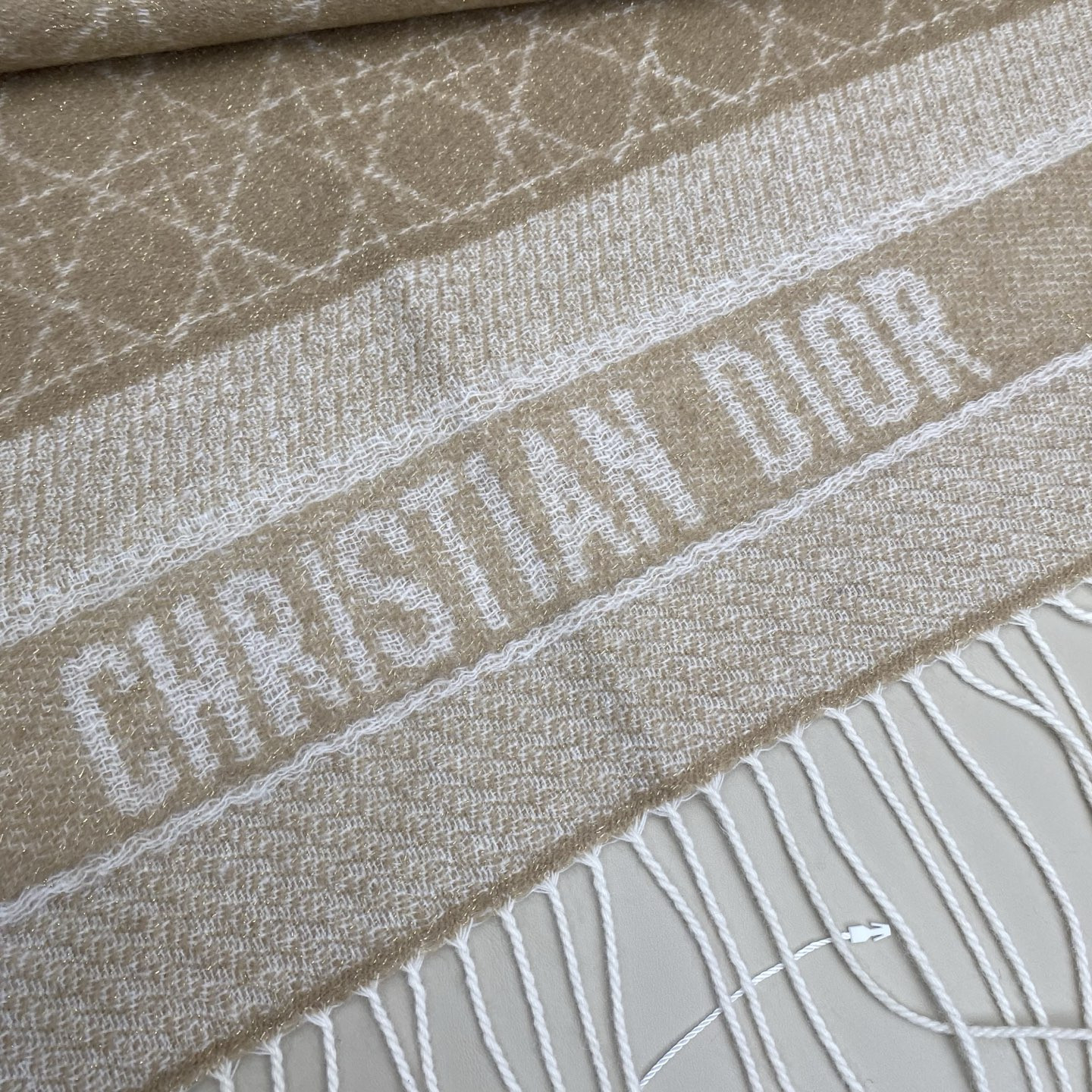 D*or cannage scarf 220x45cm 67% cashmere 43% virgin wool