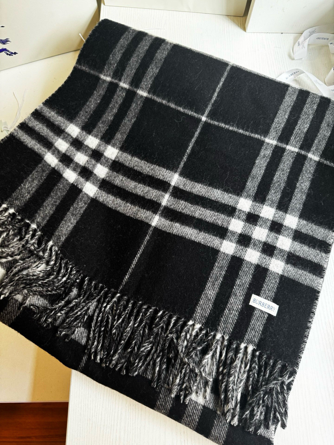 B**rry wide reversible stormy knight scarf 50x210cm