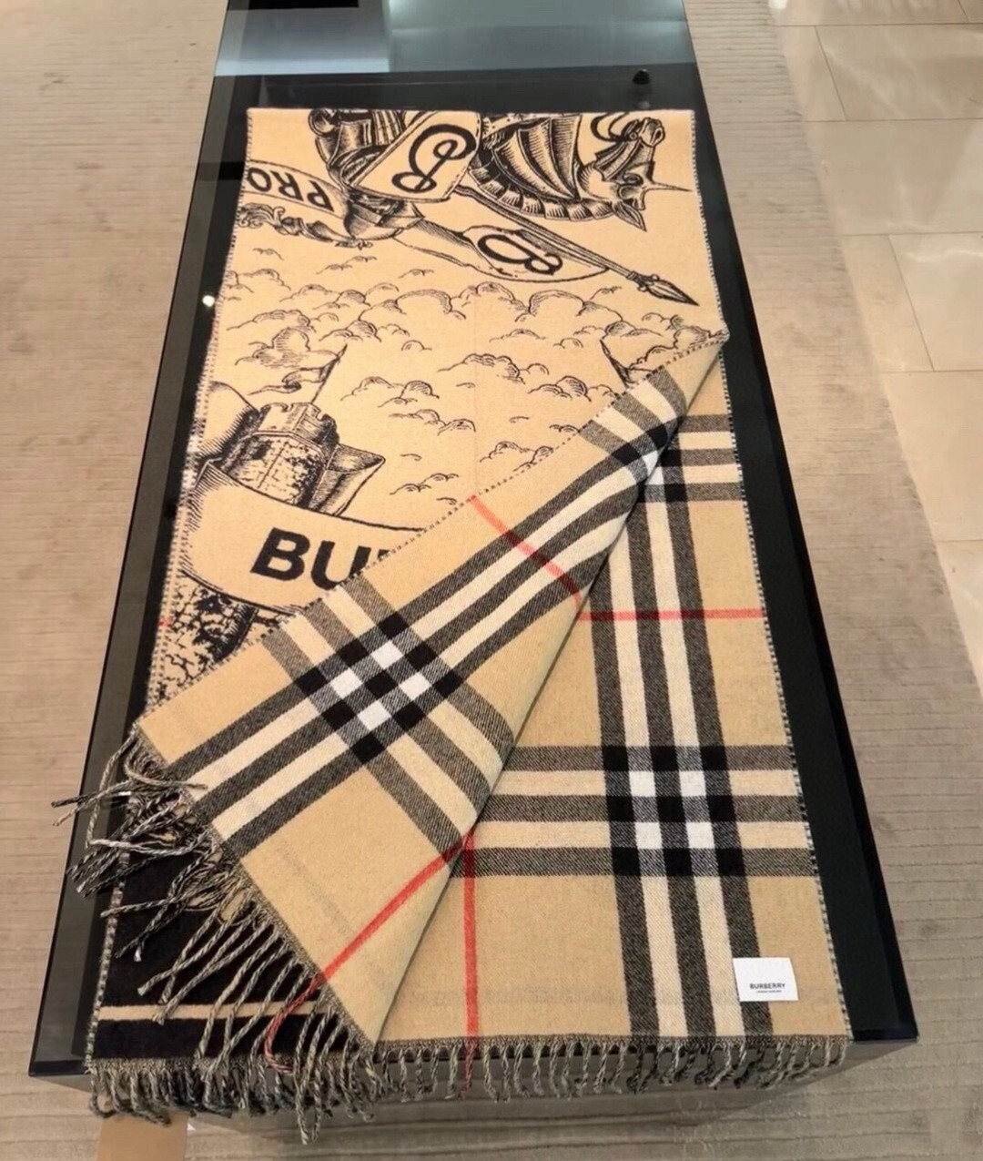 B**rry wide reversible ekd cashmere scarf 50x210cm