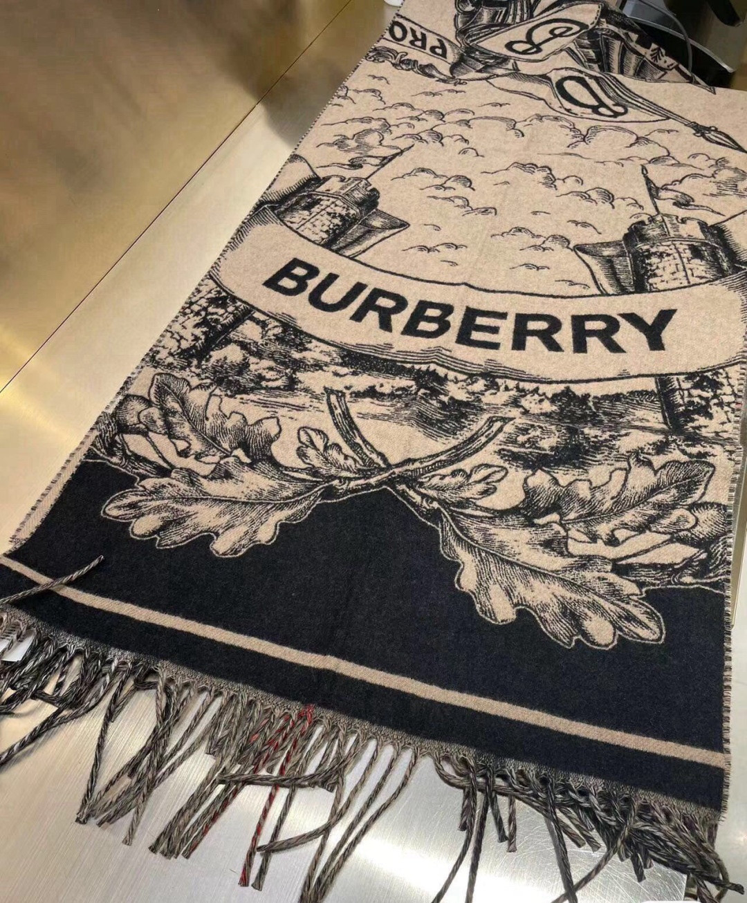 B**rry wide reversible ekd cashmere scarf 50x210cm