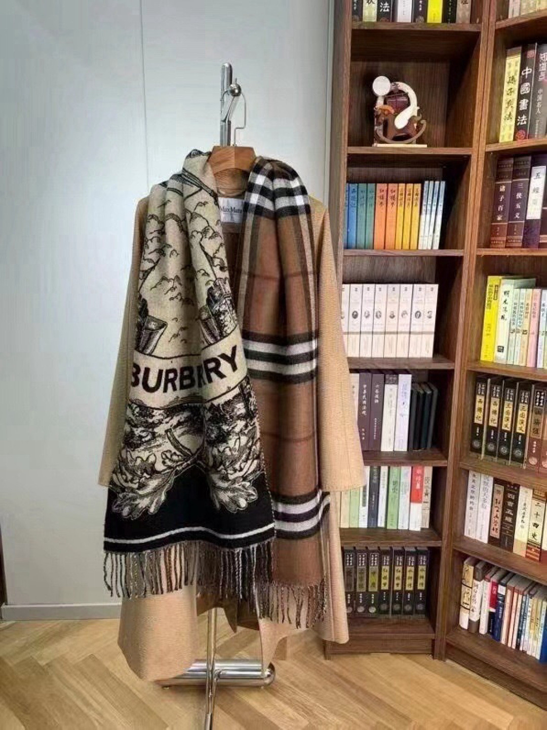 B**rry wide reversible ekd cashmere scarf 50x210cm