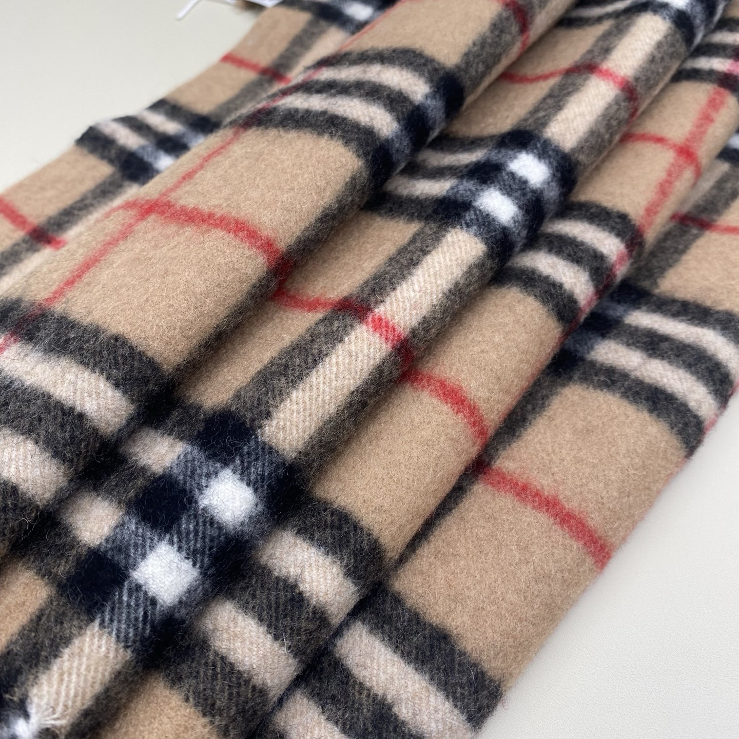 B**rry check cashmere happy scarf 30x155cm