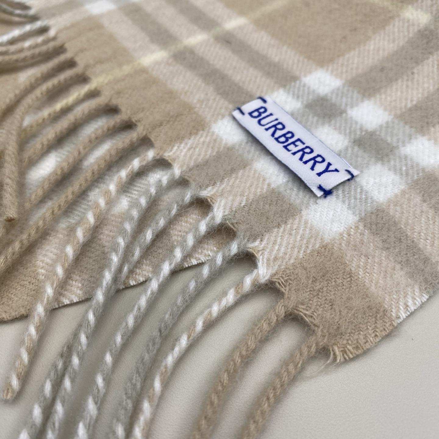 B**rry check cashmere happy scarf 30x155cm