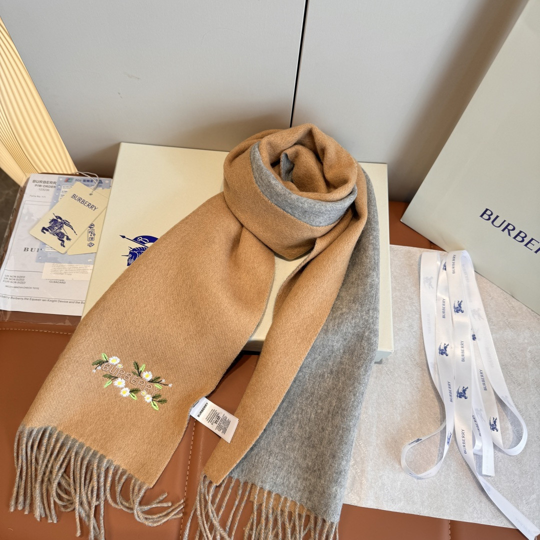 B**rry double-sided scarf 30x200cm 100% cashmere