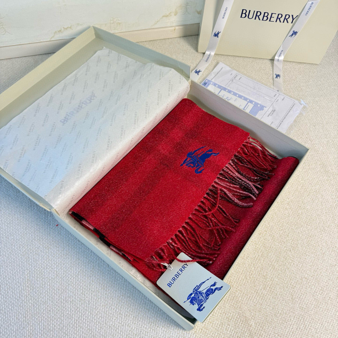 B**rry check cashmere scarf 30x168cm