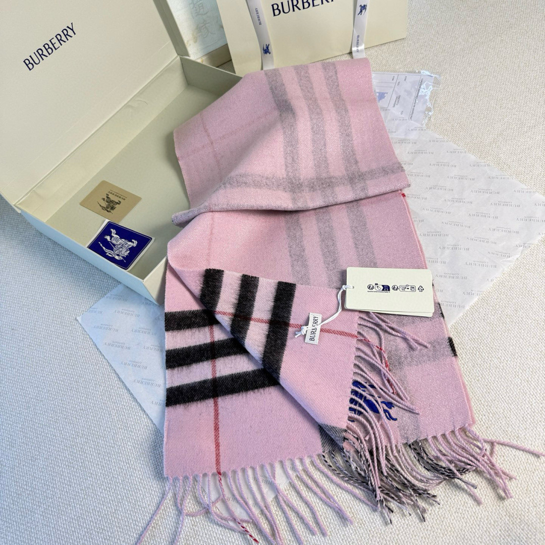B**rry check cashmere scarf 30x168cm