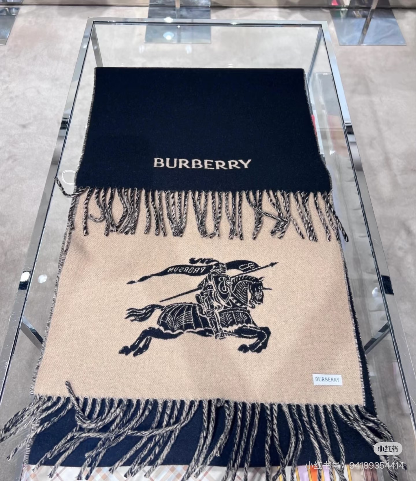 B**rry reversible ekd cashmere scarf 32x180cm 100% wool