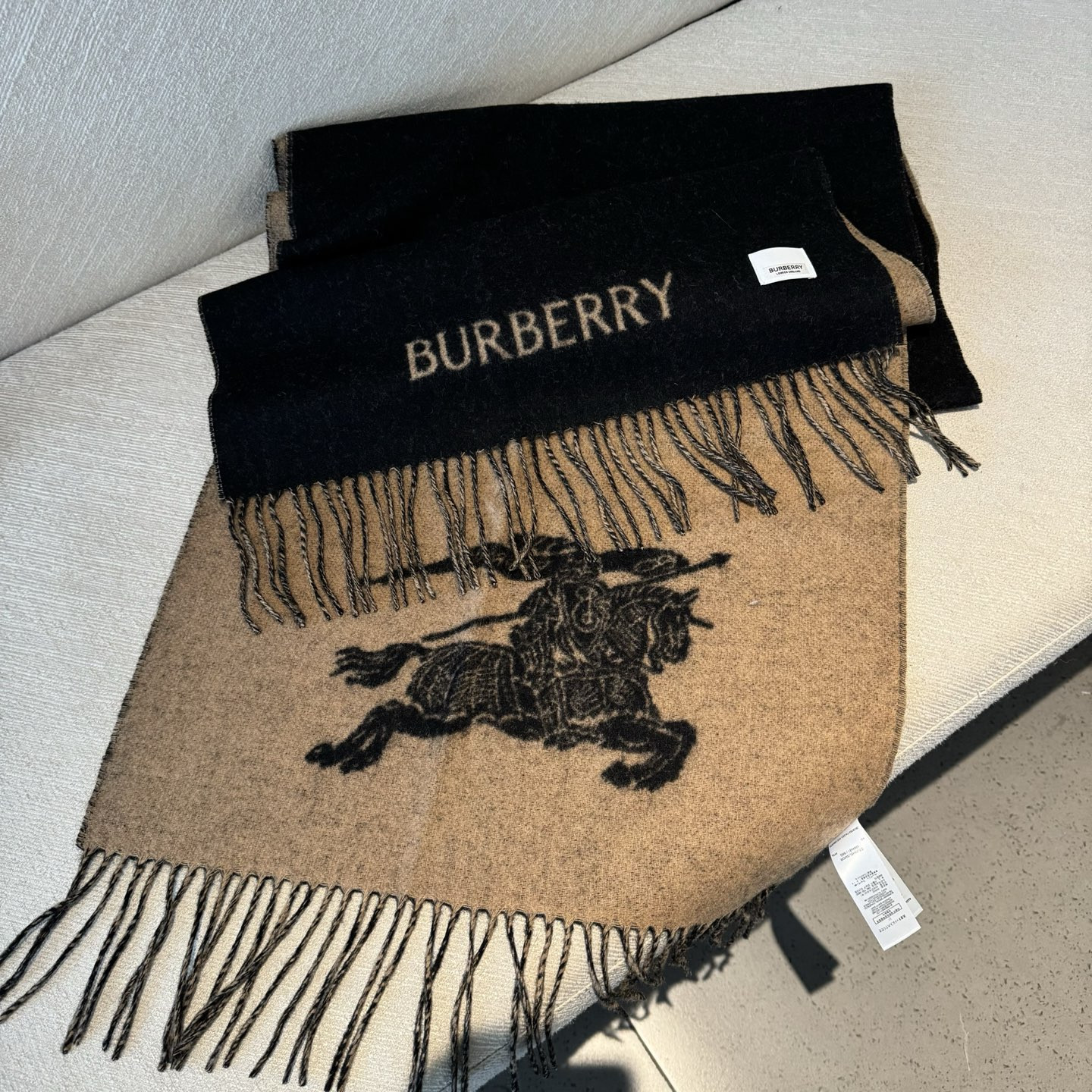 B**rry reversible ekd cashmere scarf 32x180cm 100% wool