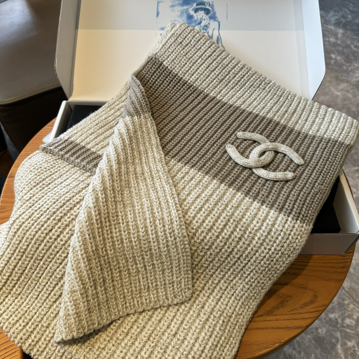 Ch*el scarf 30x200cm 100% cashmere
