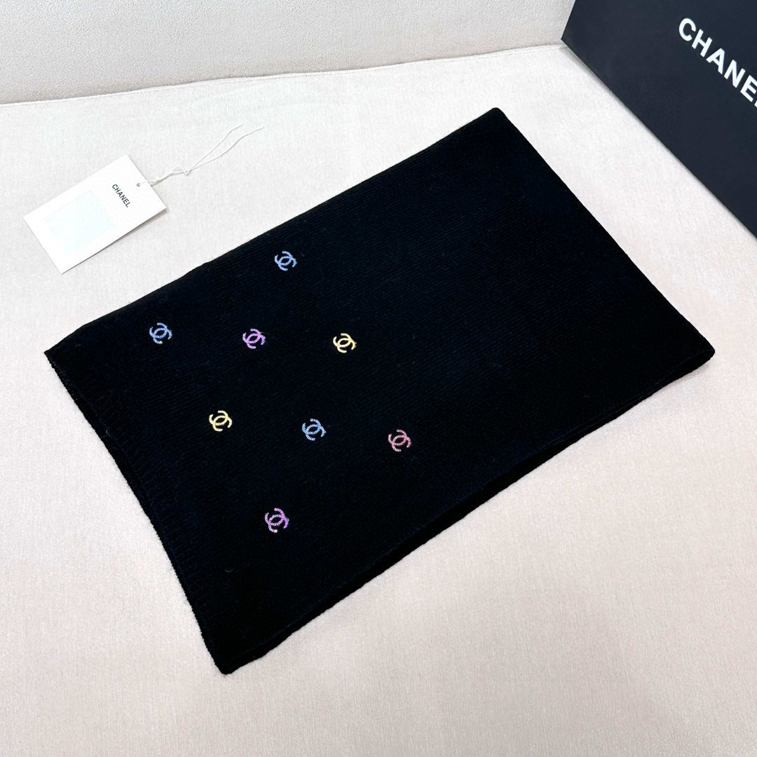 Ch*el scarf 65x180cm 60% cashmere 40% mulberry silk