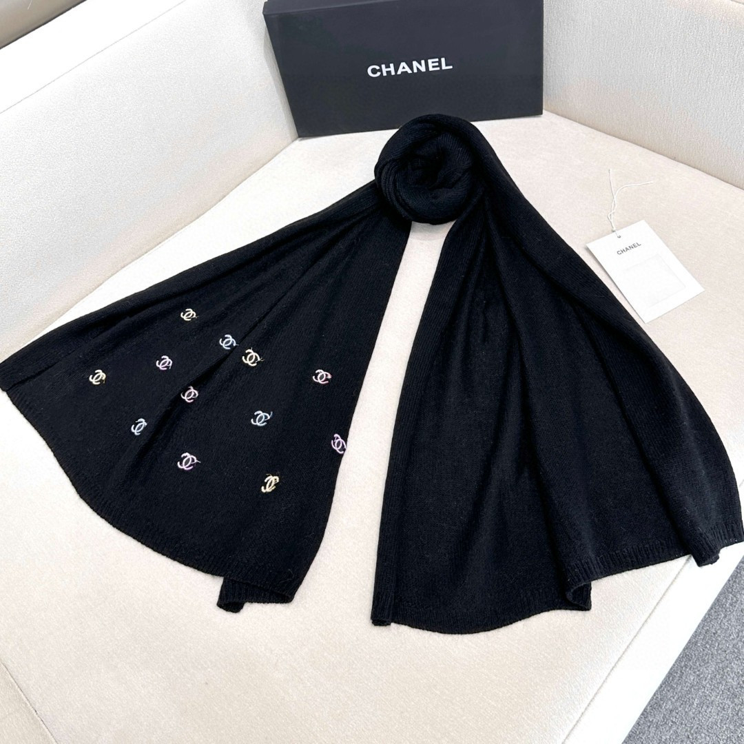Ch*el scarf 65x180cm 60% cashmere 40% mulberry silk