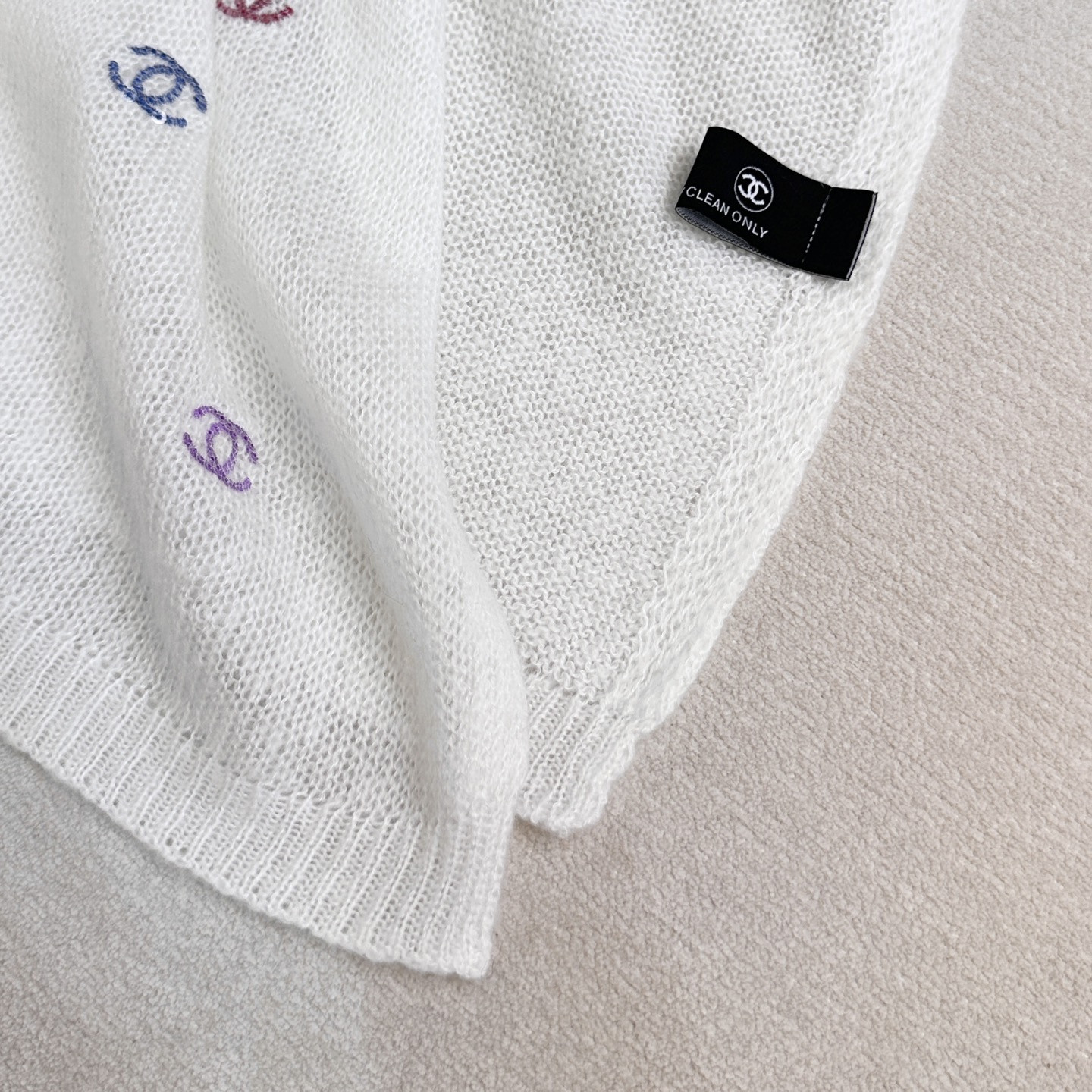Ch*el scarf 65x180cm 60% cashmere 40% mulberry silk
