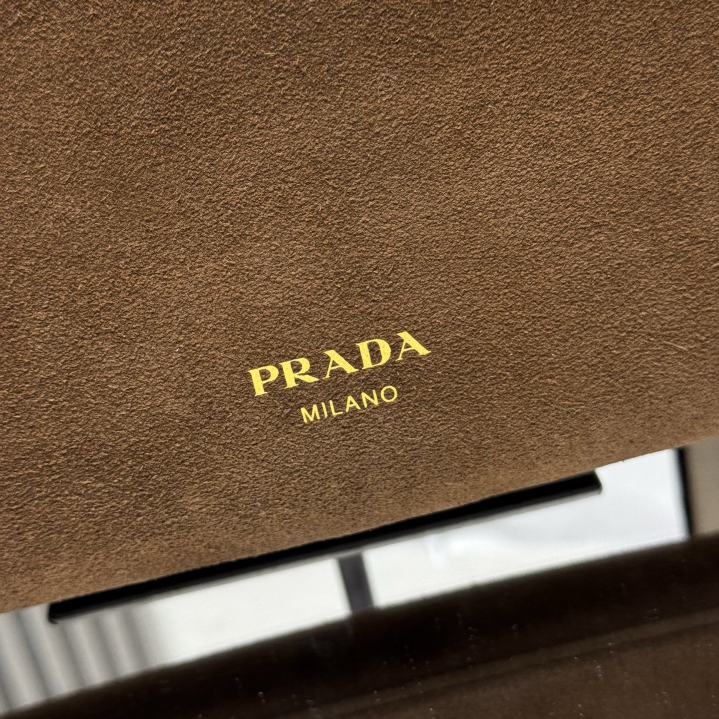 Pra*a etude large suede shoulder bag 24.5x40.5cm