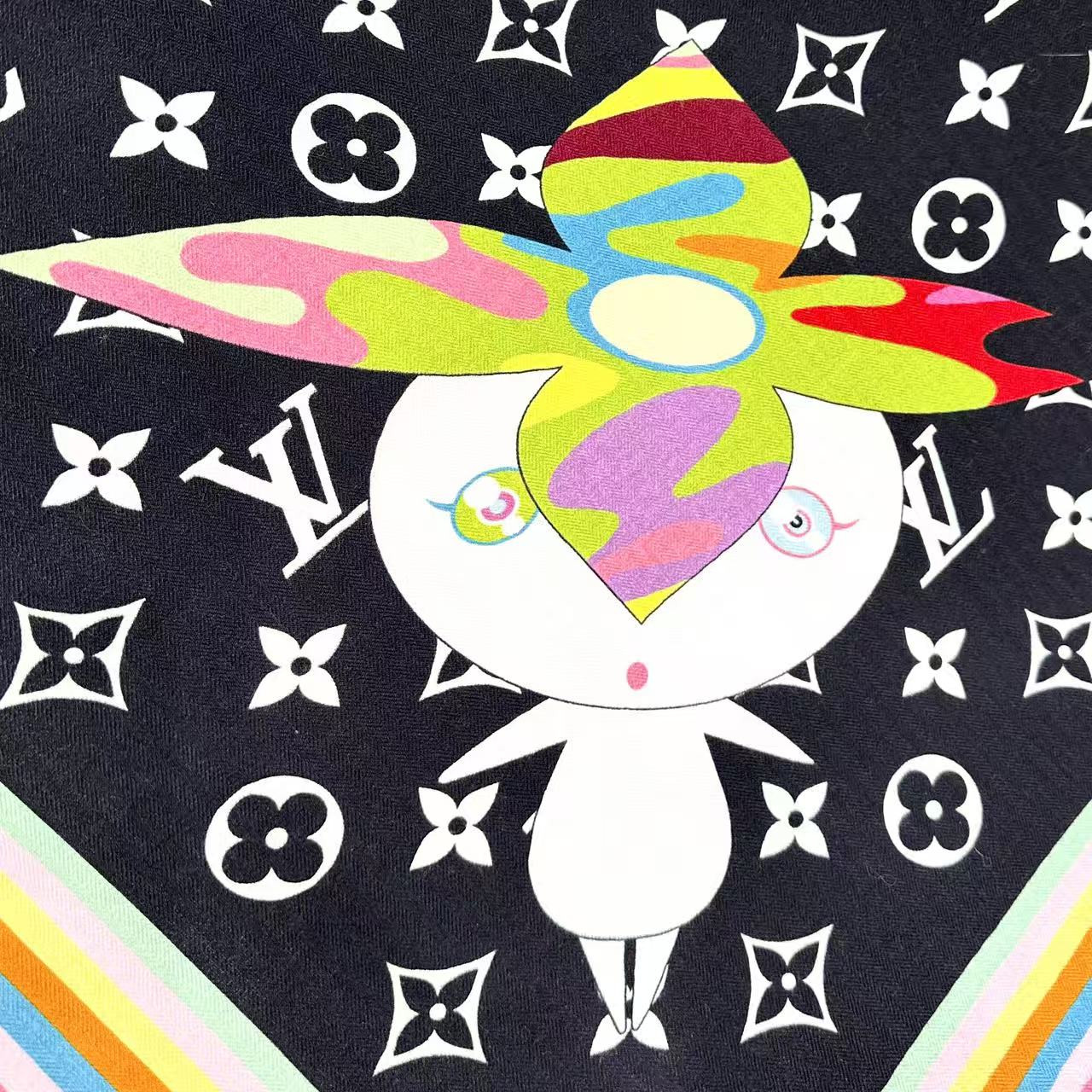 LV x TM scarf 135x135cm 30% silk 70% wool