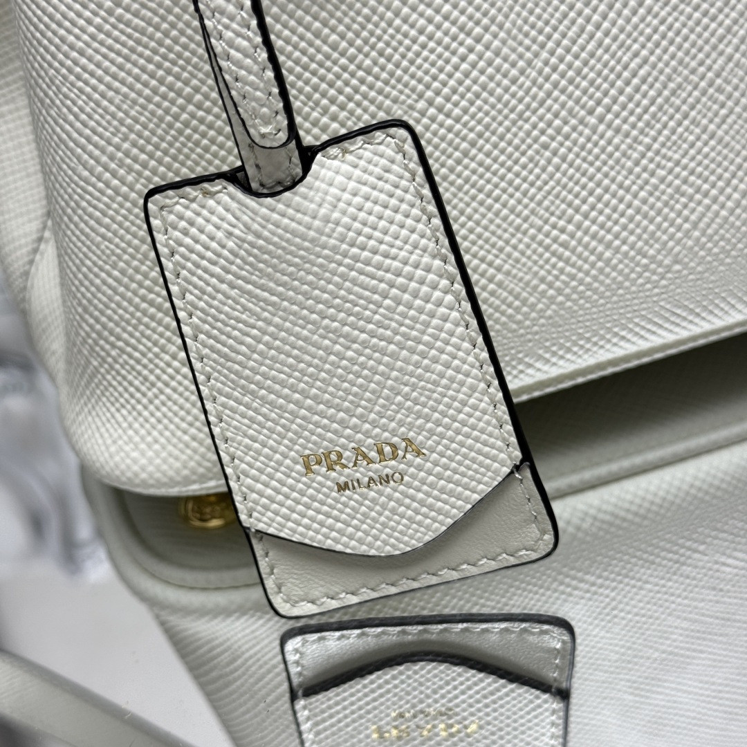 Pra*a double saffiano leather mini-bag 16.5x22.5x11.5cm