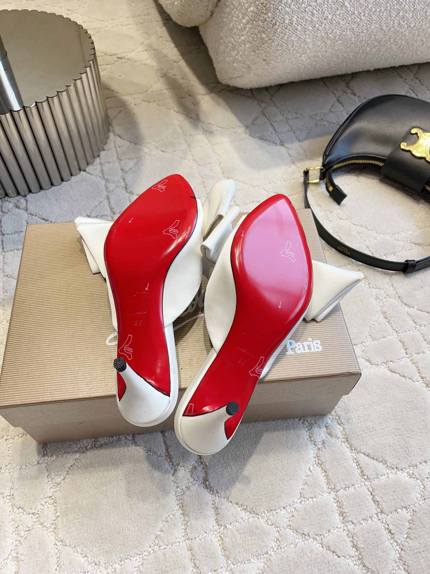 ua Ch**an louboutin slides 6cm heel