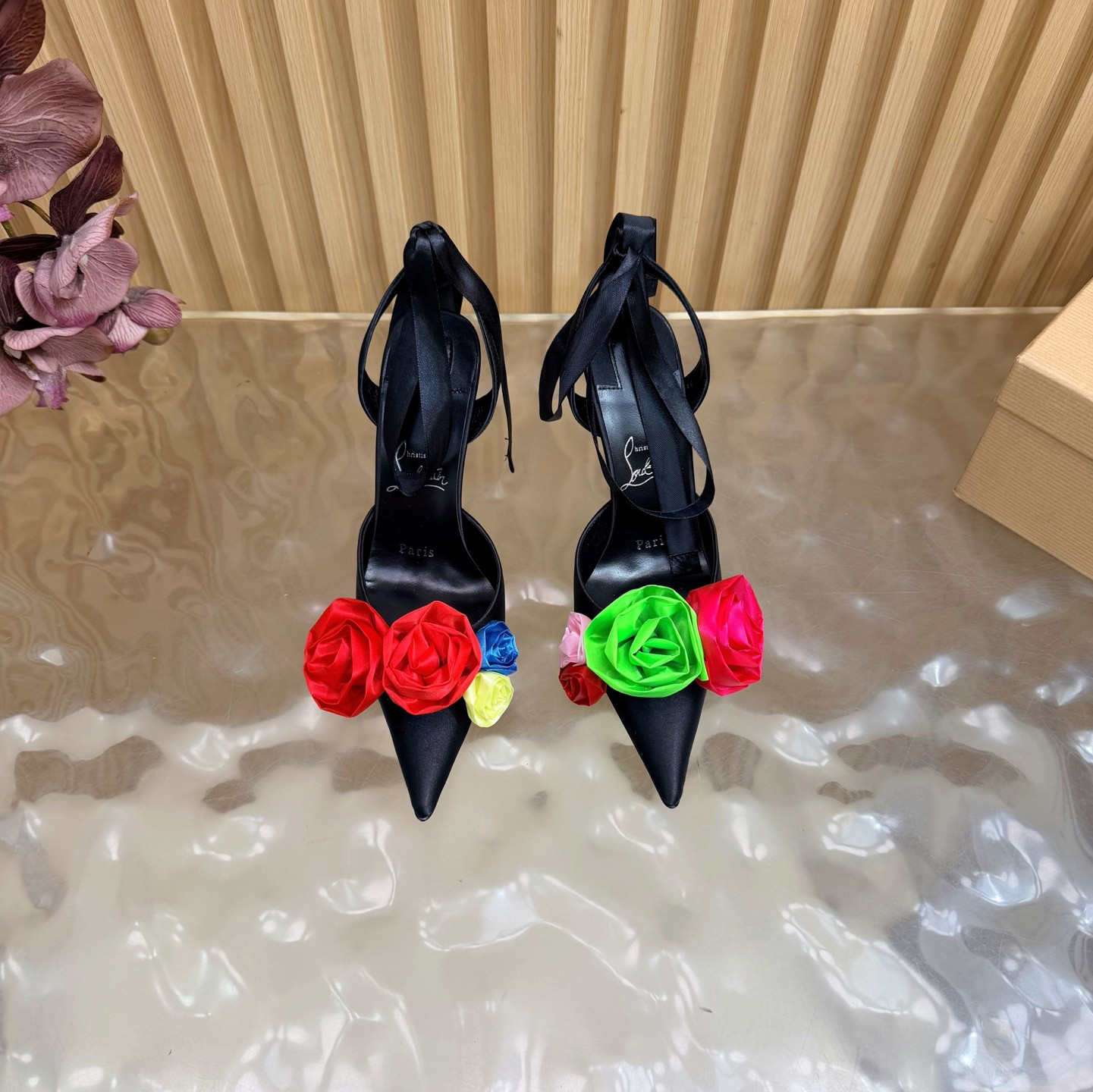 ua Ch**an louboutin mere lachaise lace up 10.5cm heel
